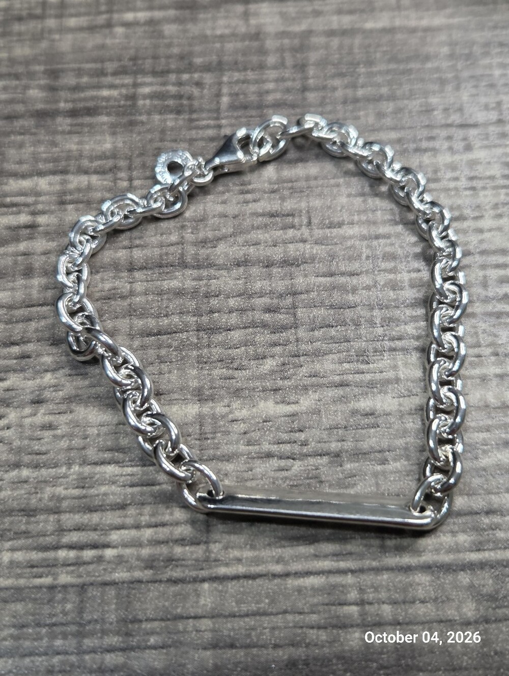 Authentic Pandora Engravable Bar Link Bracelet Sterling silver